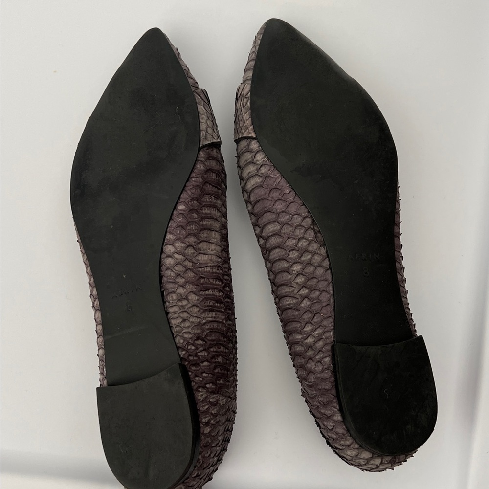 EUC Aerin Grey Faux Snakeskin Flats - Picture 2 of 6